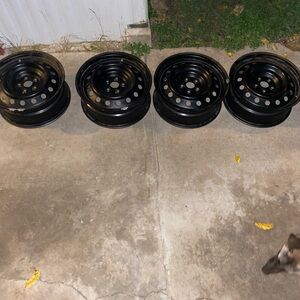 Set of Four Black Steel Wheels